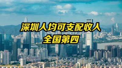 深圳人均可支配收入全国第四