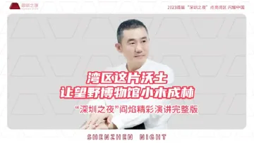 深圳之夜 | 湾区这片沃土，让望野博物馆小木成林 “深圳之夜”阎焰精彩演讲完整版