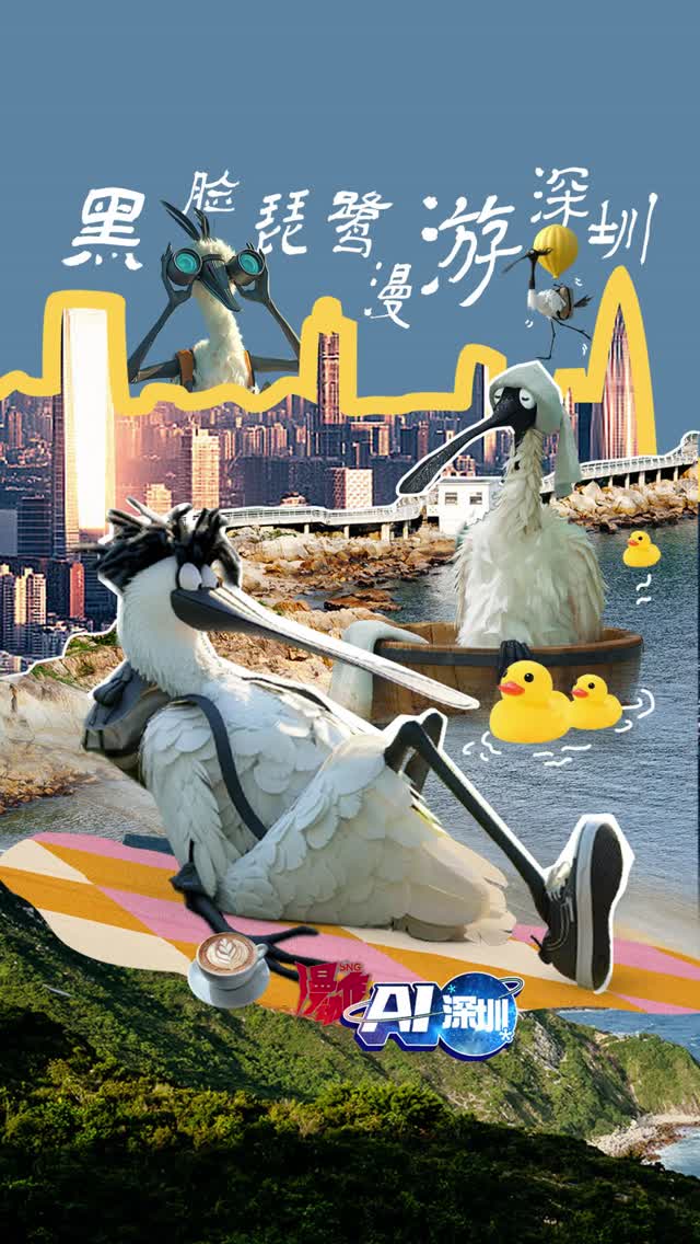 黑脸琵鹭漫游深圳