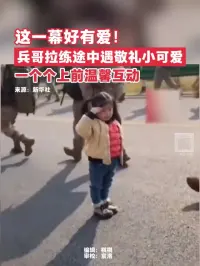 这一幕好有爱！兵哥拉练途中遇敬礼小可爱，一个个上前温馨互动