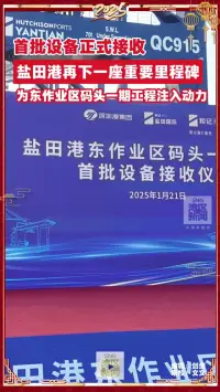 首批设备正式接收，盐田港再下一座重要里程碑