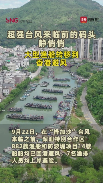 超强台风来临前的码头静悄悄 大型渔船转移到香港避风