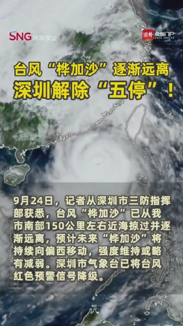 台风“桦加沙”逐渐远离，深圳解除“五停”！