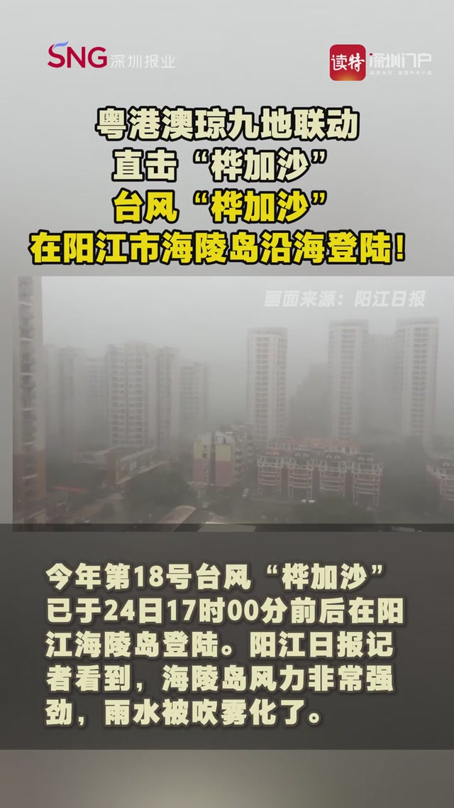 粤港澳琼九地联动直击“桦加沙”
台风“桦加沙”在阳江市海陵岛沿海登陆！