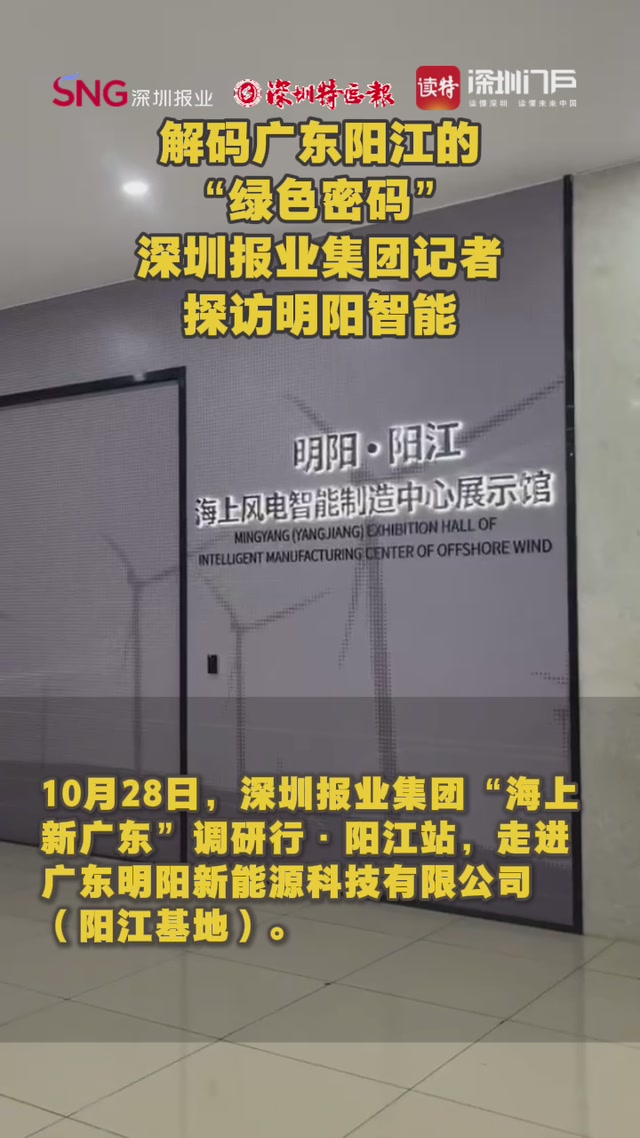 解码广东阳江的“绿色密码”，深圳报业集团记者探访明阳智能