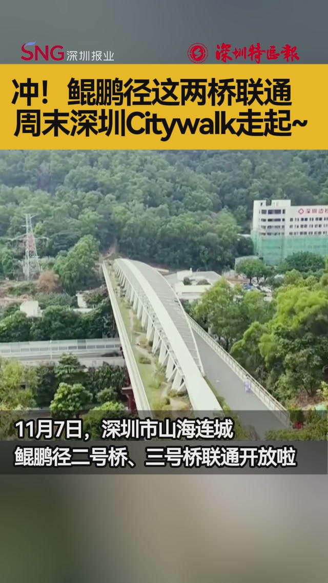 冲！鲲鹏径这两桥联通，周末深圳Citywalk走起