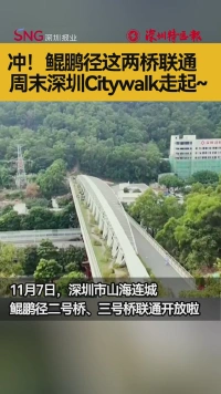 冲!鲲鹏径这两桥联通,周末深圳Citywalk走起