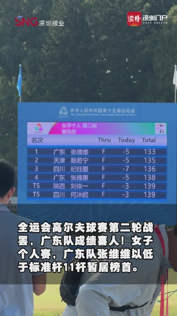 全运会高尔夫球赛第二轮，广东队多名选手来自深圳大学！