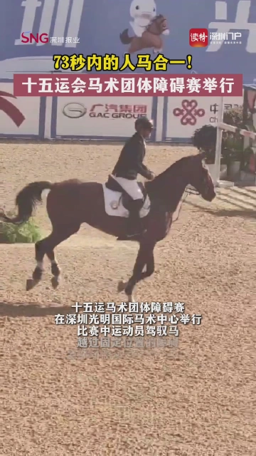 73秒内的人马合一！十五运会马术团体障碍赛举行