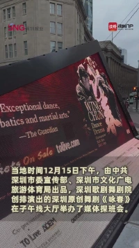 深圳原创舞剧《咏春》,即将开启北美首演,咏春拳传承人:在全球推广中华优秀传统文化很高兴