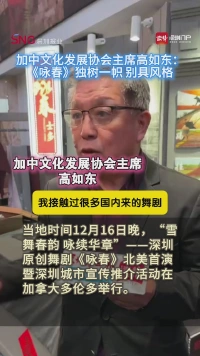 深圳原创舞剧《咏春》登陆北美驻演多伦多，加中文化协会主席高如东：独树一帜、别具风格”